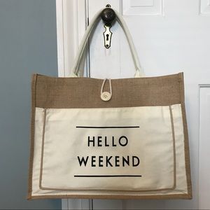 “Hello Weekend” Boutique Tote Bag